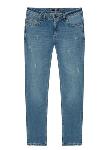 Jean 5 poches regular détails déchirés Bleu