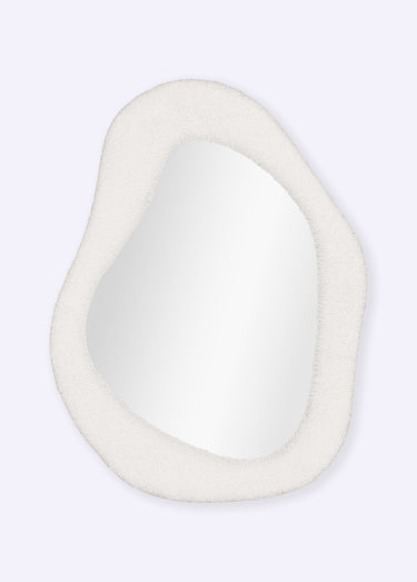 Miroir mural organique bord bouclette Blanc