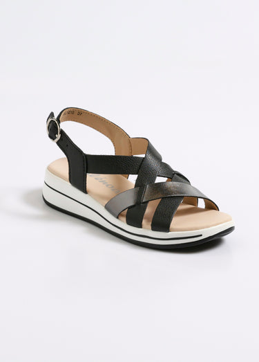 Sandales multibrides compensées Noir