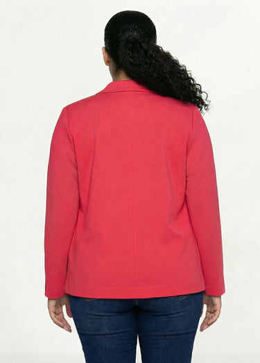 Veste droite boutonnée maille milano unie Rose