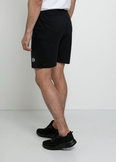 Short coton foncé ceinture élastiquée Noir