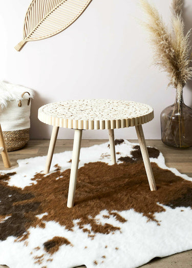 Table basse en rondins de  bois Naturel