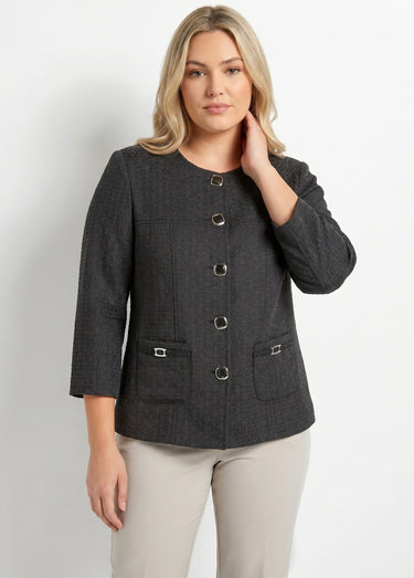 Veste ras de cou manches 3/4 Noir