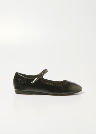 Ballerines bride cheville talon plat Noir