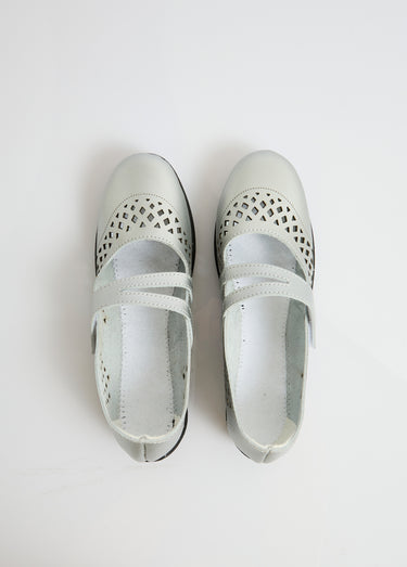 Ballerines babies cuir largeur confort Argent Irise