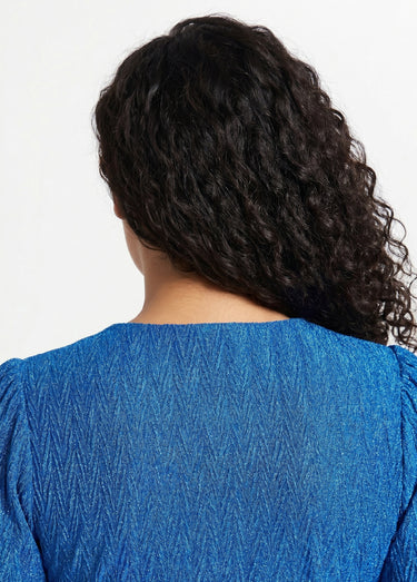 Robe courte pailletée cache-coeur Bleu
