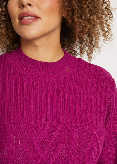 Pull  style irlandais Cassis