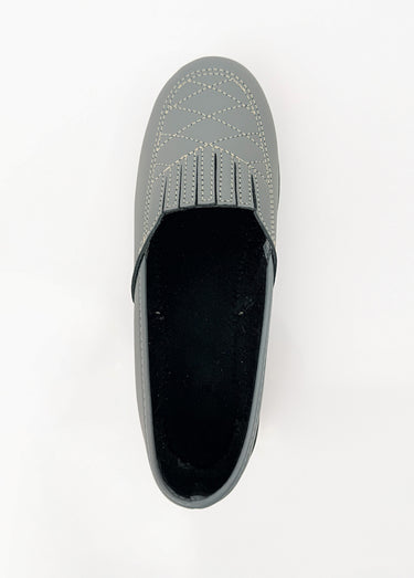 Mocassins cuir largeur confort élastiqués Gris