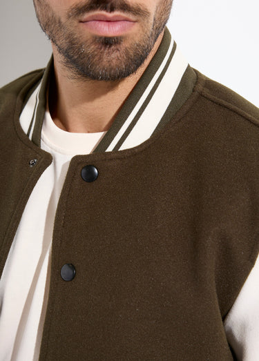 Veste matelassée à pressions façon teddy Kaki