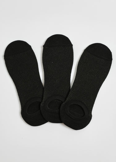 Lot de 3 Socquettes invisibles maille aérée Noir