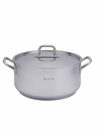 Faitout inox 38cm Pro + couvercle Argente