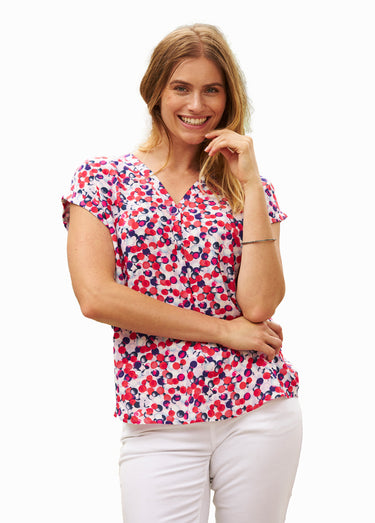 Tunique mi-longue manches kimono Pois Rouge