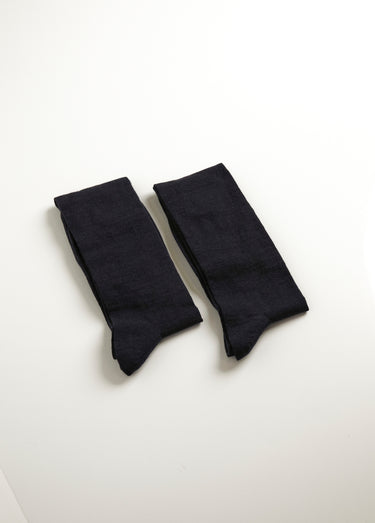 Lot de 2 paires de mi-bas laine et coton Marine Lot2