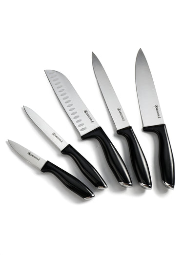 Bloc inox 5 couteaux lame acier Lumin Noir
