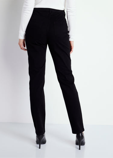 Pantalon droit 5 poches coton stretch Noir