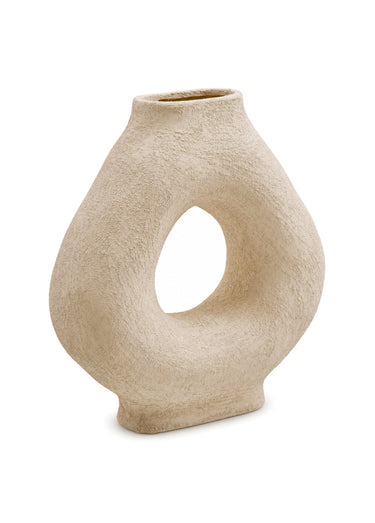 Vase en céramique brute BREA, clair Blanc