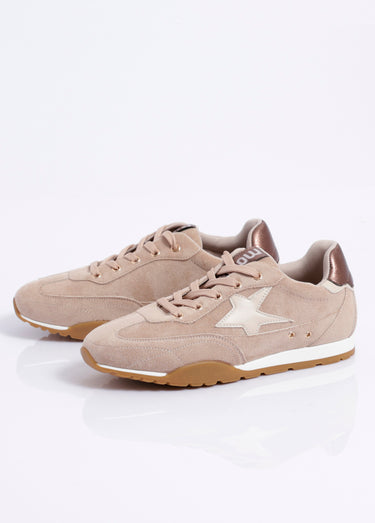 Sneakers semelle plate détails fantaisie Taupe
