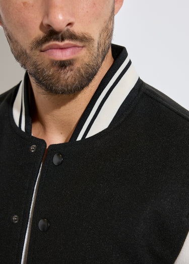 Veste matelassée à pressions façon teddy Noir