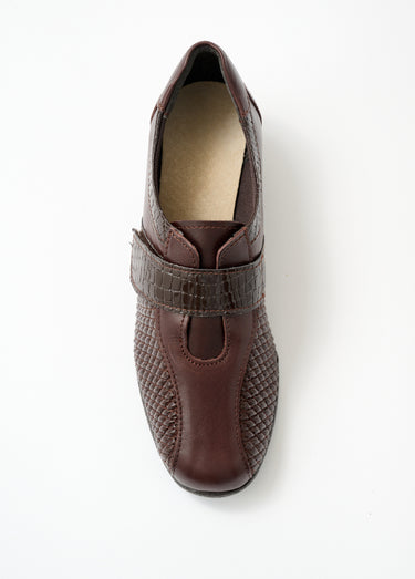 Derbies confort grande largeur cuir Marron