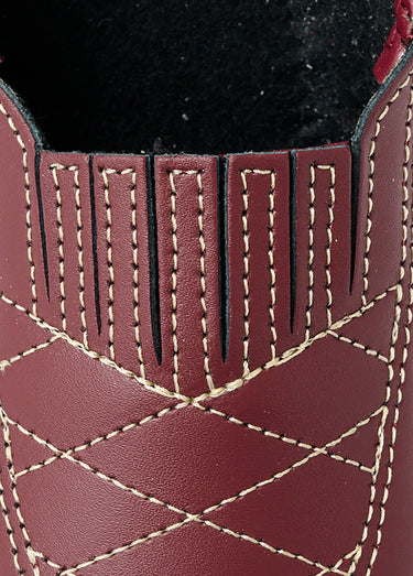 Mocassins cuir largeur confort élastiqués Bordeaux