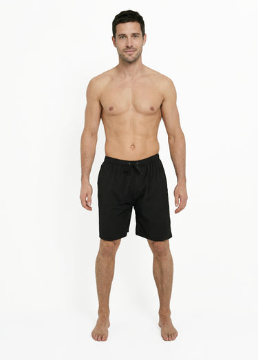 Short de bain taille élastiquée et liens Noir