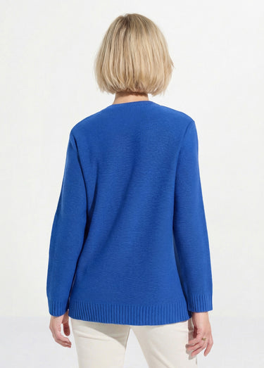 Pull-tunique col rond manches longues Bleu