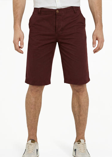Bermuda pur coton, style chino Bordeaux