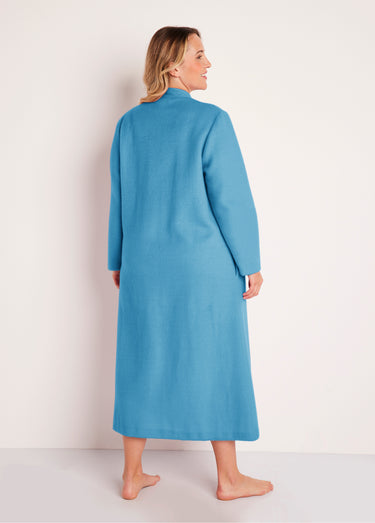 Peignoir zippé maille Courtelle® Bleu Canard