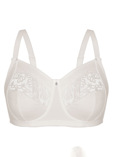 Soutien-gorge sans armatures tulle brodé Ivoire