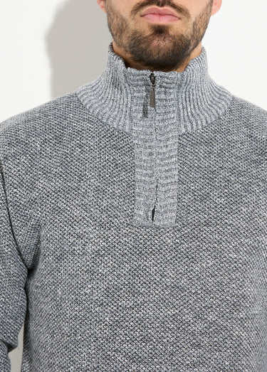 Pull col zippé chaud intérieur polaire Gris Clair