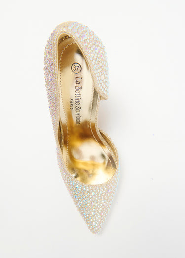 Escarpins chic talons hauts avec strass Dore