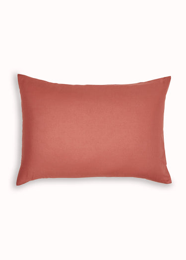 Taie d'oreiller coton unie Terracotta