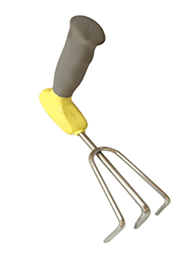 Griffe de jardin inox poignée ergonomique Gris/Jaune
