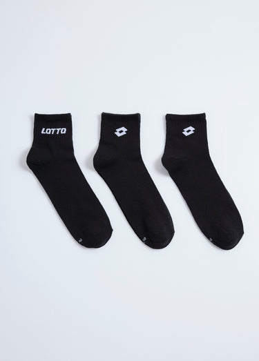Mi-chaussettes sport à côtes avec logo Noir