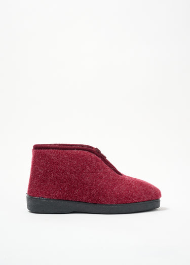 Chaussons montants zippés fourrés largeur confort Bordeaux