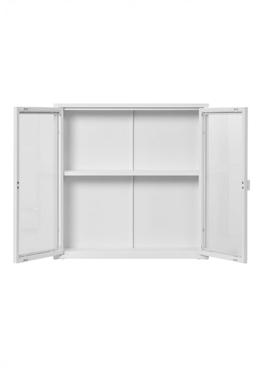 Etagère portes vitrées métal clair à fixer Blanc