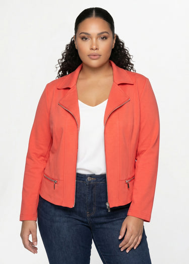 Veste courte zippée droite maille milano Capucine