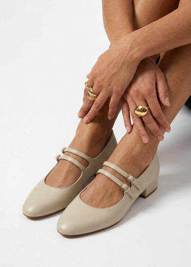 Ballerines babies à brides, simili cuir Beige