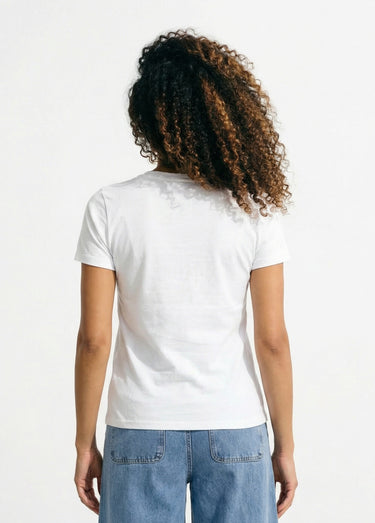 T-shirt blanc coton Amore Caffè Spiaggia Blanc/Rouge