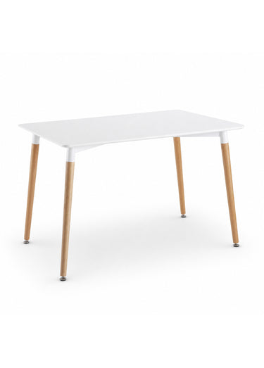 Table à manger rectangle 115cm bicolore Blanc
