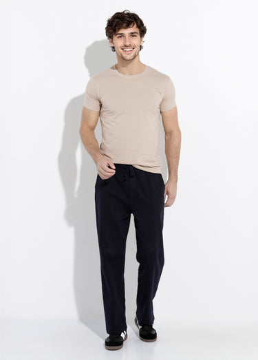 Pantalon élastiqué confort style casual Marine