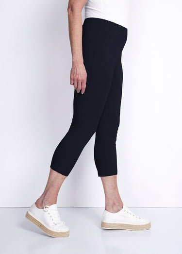 Legging court coton uni ou imprimé Marine