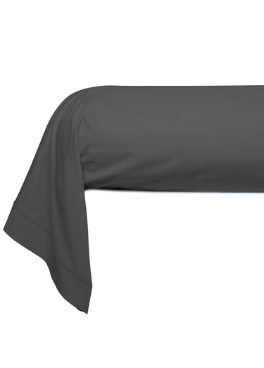 Taie d'oreiller unie percale de coton Anthracite