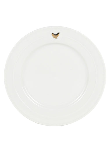 Service de table porcelaine 18 pièces doré Blanc