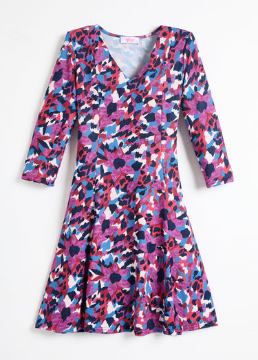 Robe imprimée chaude droite courte Imprime/Bleu