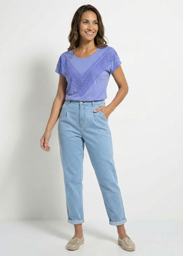 T-shirt dentelle coton manches kimono Myosotis