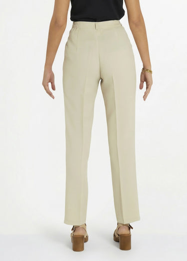 Pantalon droit uni taille semi élastiquée Sable