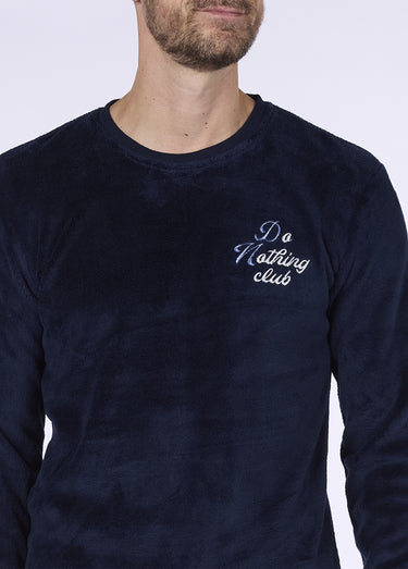 Pyjama chaud en polaire et flanelle Marine