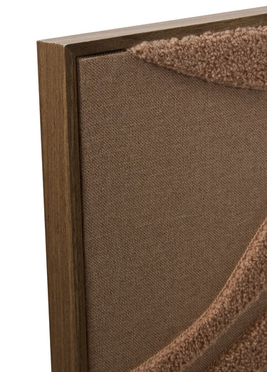 Toile 3D tissée dans cadre façon bois Terracota