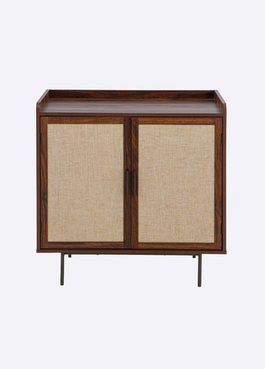 JETSON Buffet 2 portes tissu effet noyer Bois Fonce